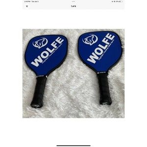 Wolfe Sports Pickleball Professional PolyFiber Teardrop Racquet Blue Set Of 2